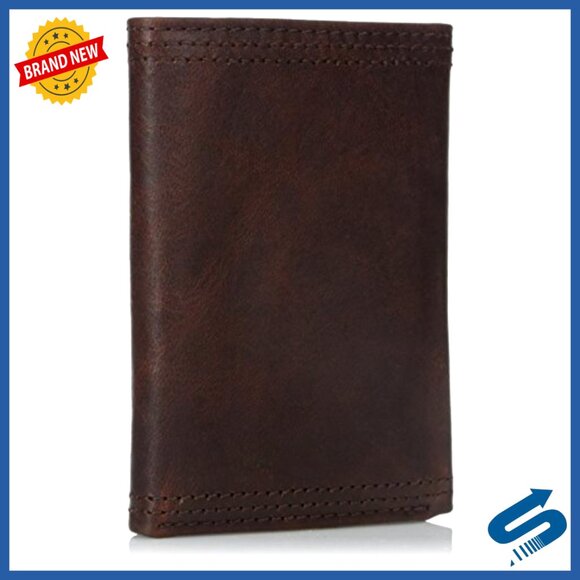 Men\'s Leather Tri-Fold Wallet with Concho, Drivers License Slot